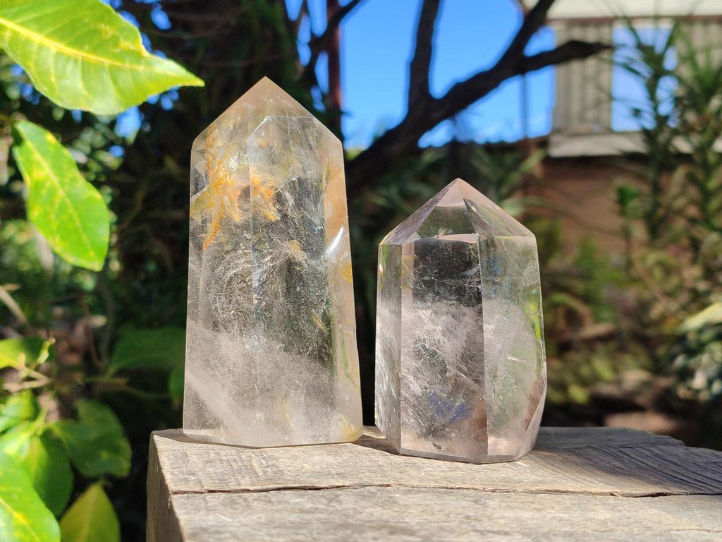 Polished Large Clear Smokey Quartz Display Crystals x 2 From Madagascar - Toprock Gemstones and Minerals 