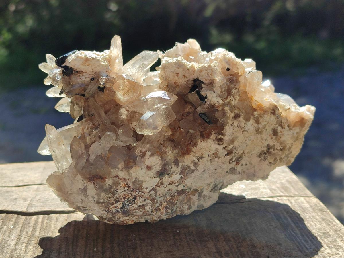 Natural Smokey Quartz and Black Tourmaline Specimens x 2 From Erongo, Namibia - Toprock Gemstones and Minerals 