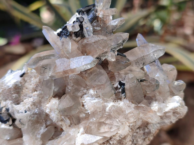 Natural Smokey Quartz and Black Tourmaline Specimens x 2 From Erongo, Namibia - Toprock Gemstones and Minerals 
