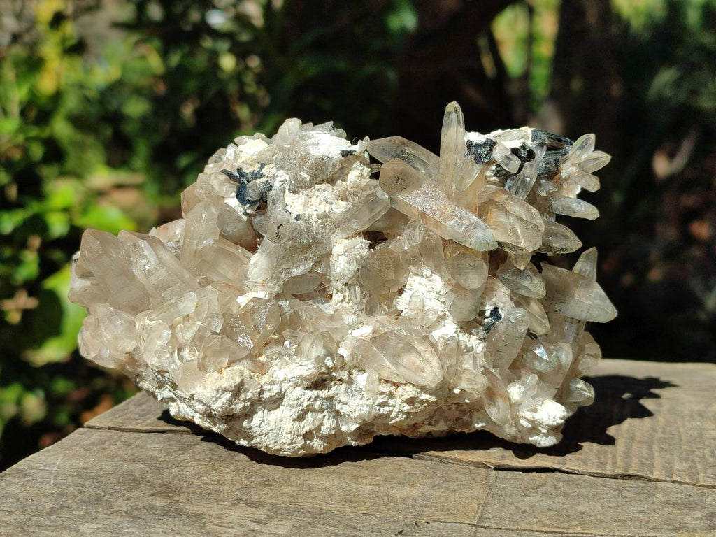 Natural Smokey Quartz and Black Tourmaline Specimens x 2 From Erongo, Namibia - Toprock Gemstones and Minerals 
