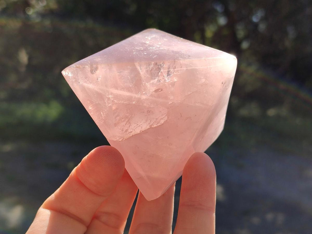 Polished Gemmy Rose Quartz Pyramids x 4 From Madagascar - Toprock Gemstones and Minerals 