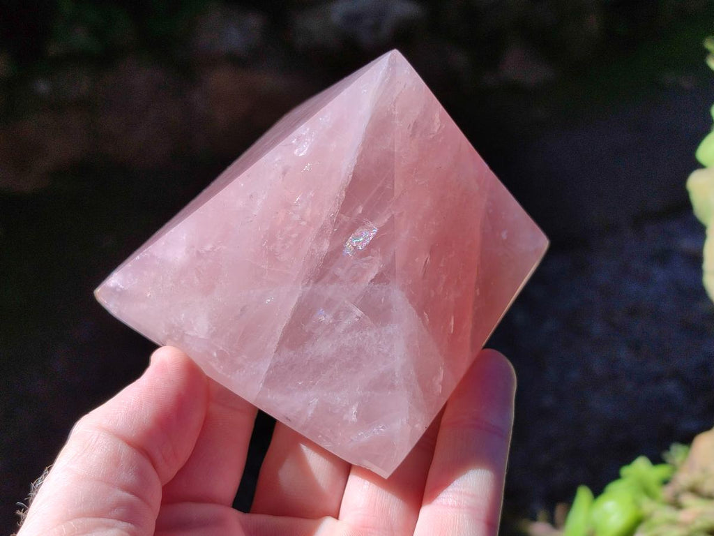 Polished Gemmy Rose Quartz Pyramids x 4 From Madagascar - Toprock Gemstones and Minerals 