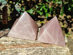Polished Gemmy Rose Quartz Pyramids x 4 From Madagascar - Toprock Gemstones and Minerals 