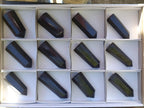 Polished Black Basalt Display Crystal Points x 12 From Madagascar - Toprock Gemstones and Minerals 