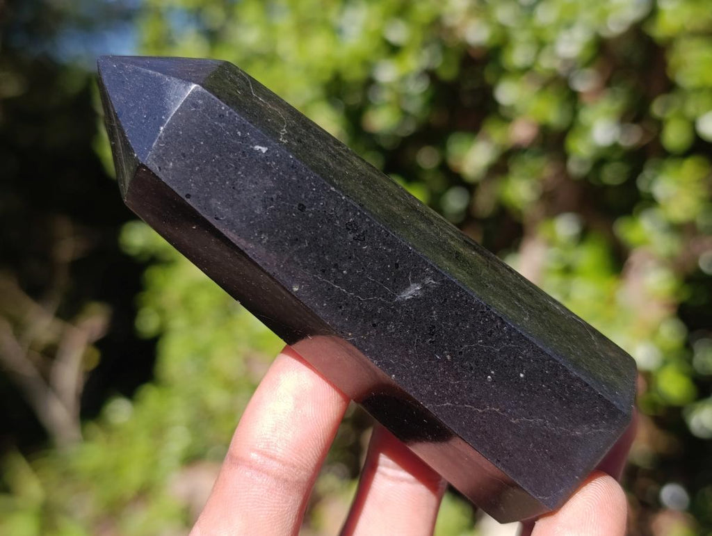 Polished Black Basalt Display Crystal Points x 12 From Madagascar - Toprock Gemstones and Minerals 
