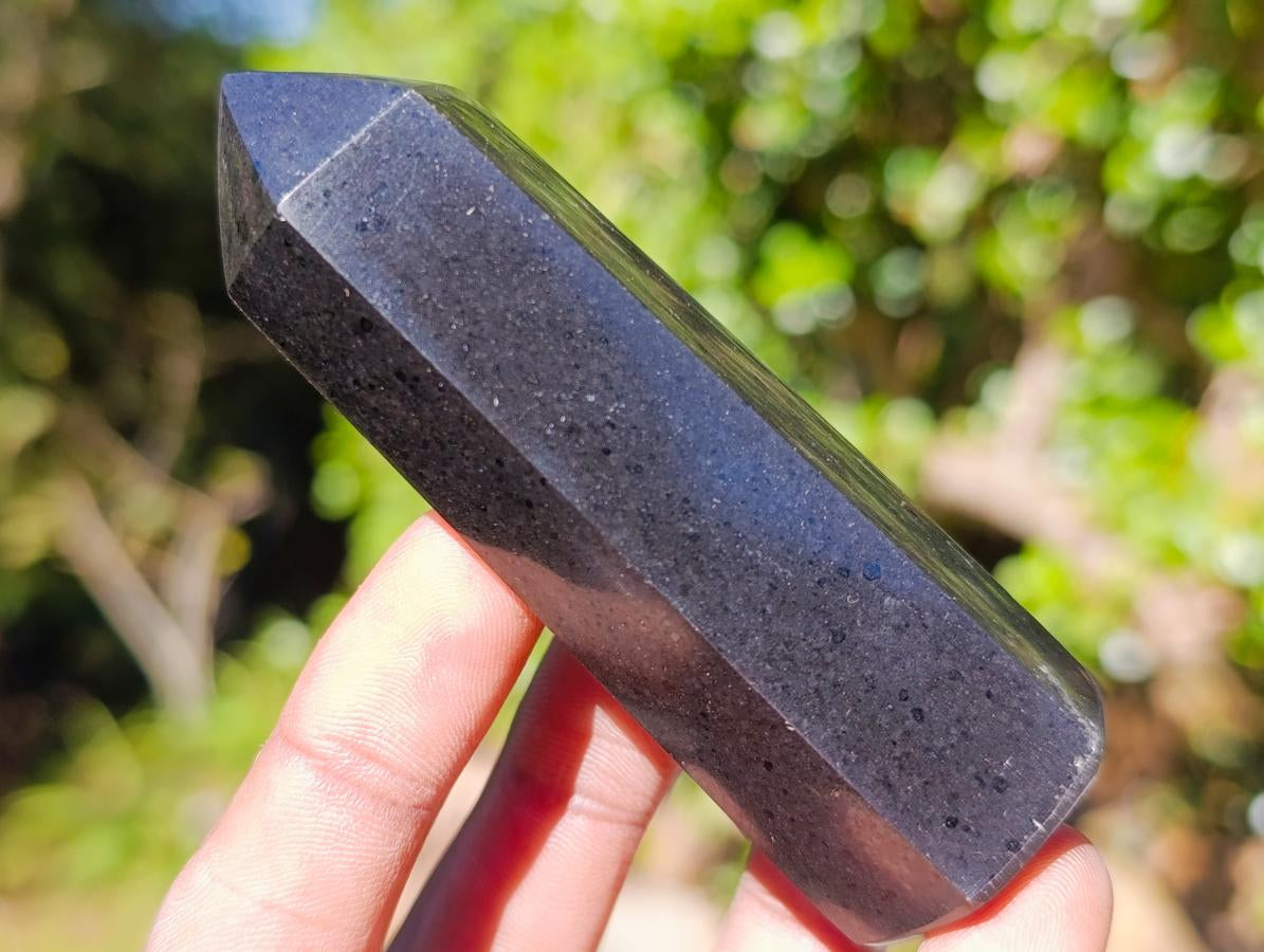 Polished Black Basalt Display Crystal Points x 12 From Madagascar - Toprock Gemstones and Minerals 