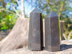 Polished Black Basalt Display Crystal Points x 12 From Madagascar - Toprock Gemstones and Minerals 