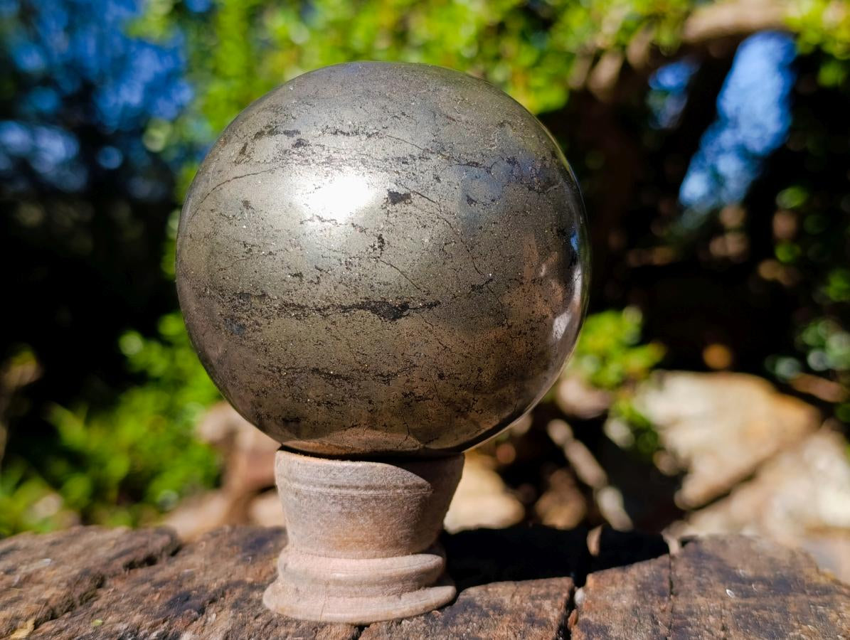 Polished Large Basalt Pharaoh Stone Sphere x 1 From Iron Duke Mine, Zimbabwe - Toprock Gemstones and Minerals 