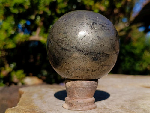 Polished Large Basalt Pharaoh Stone Sphere x 1 From Iron Duke Mine, Zimbabwe - Toprock Gemstones and Minerals 