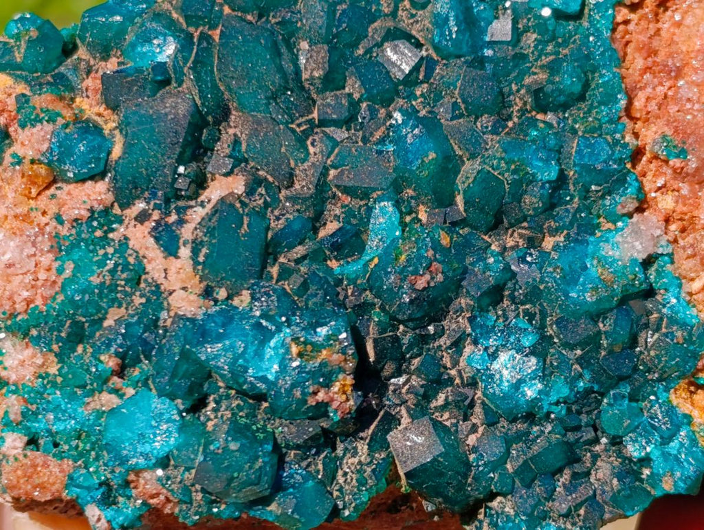 Natural Large Dioptase on Dolomite Specimen x 1 From Likasi, Congo - Toprock Gemstones and Minerals 