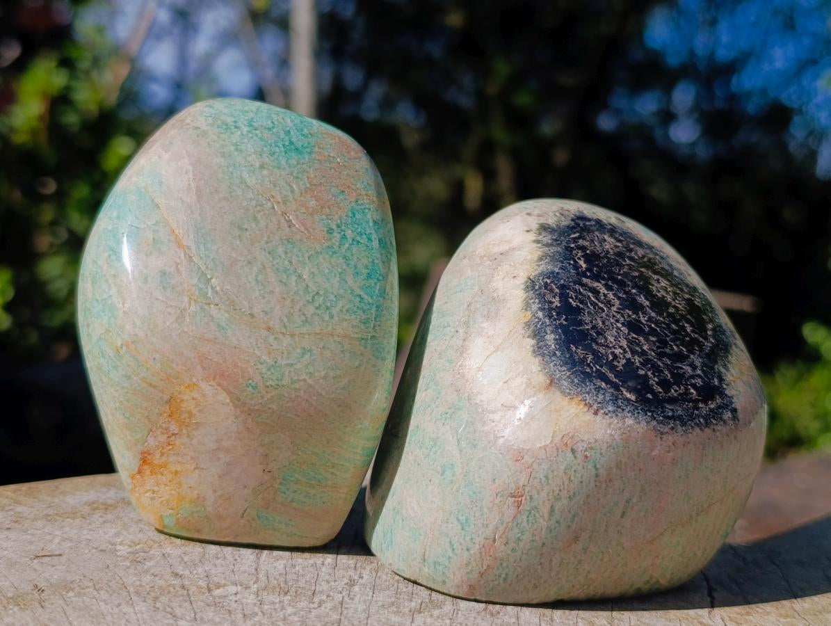 Polished Amazonite Standing Display Pieces x 6 From Madagascar - Toprock Gemstones and Minerals 