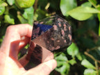 Polished Rare "Water Sapphire" Standing Display Piece and Display Crystal with Sillimanite Spots x 2 From Ambatofinandrahana, Madagascar - Toprock Gemstones and Minerals 