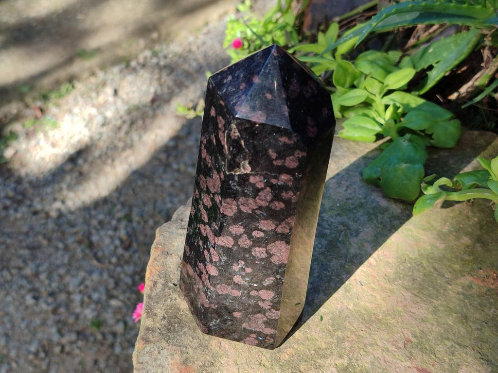 Polished Rare "Water Sapphire" Standing Display Piece and Display Crystal with Sillimanite Spots x 2 From Ambatofinandrahana, Madagascar - Toprock Gemstones and Minerals 