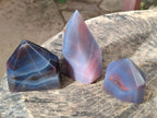 Polished Strawberry Agate Display Crystal Points x 3 From Mozambique - Toprock Gemstones and Minerals 