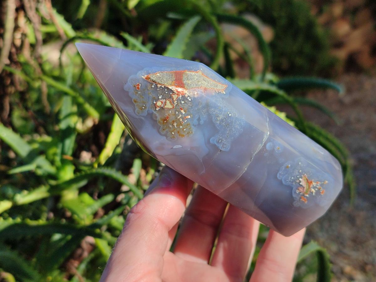 Polished Strawberry Agate Display Crystal Points x 3 From Mozambique - Toprock Gemstones and Minerals 