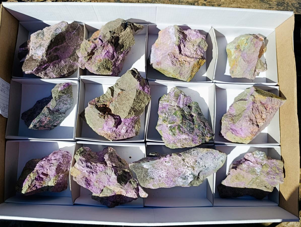 Natural Cobbed Stichtite Specimens x 12 From Barberton, South Africa - Toprock Gemstones and Minerals 