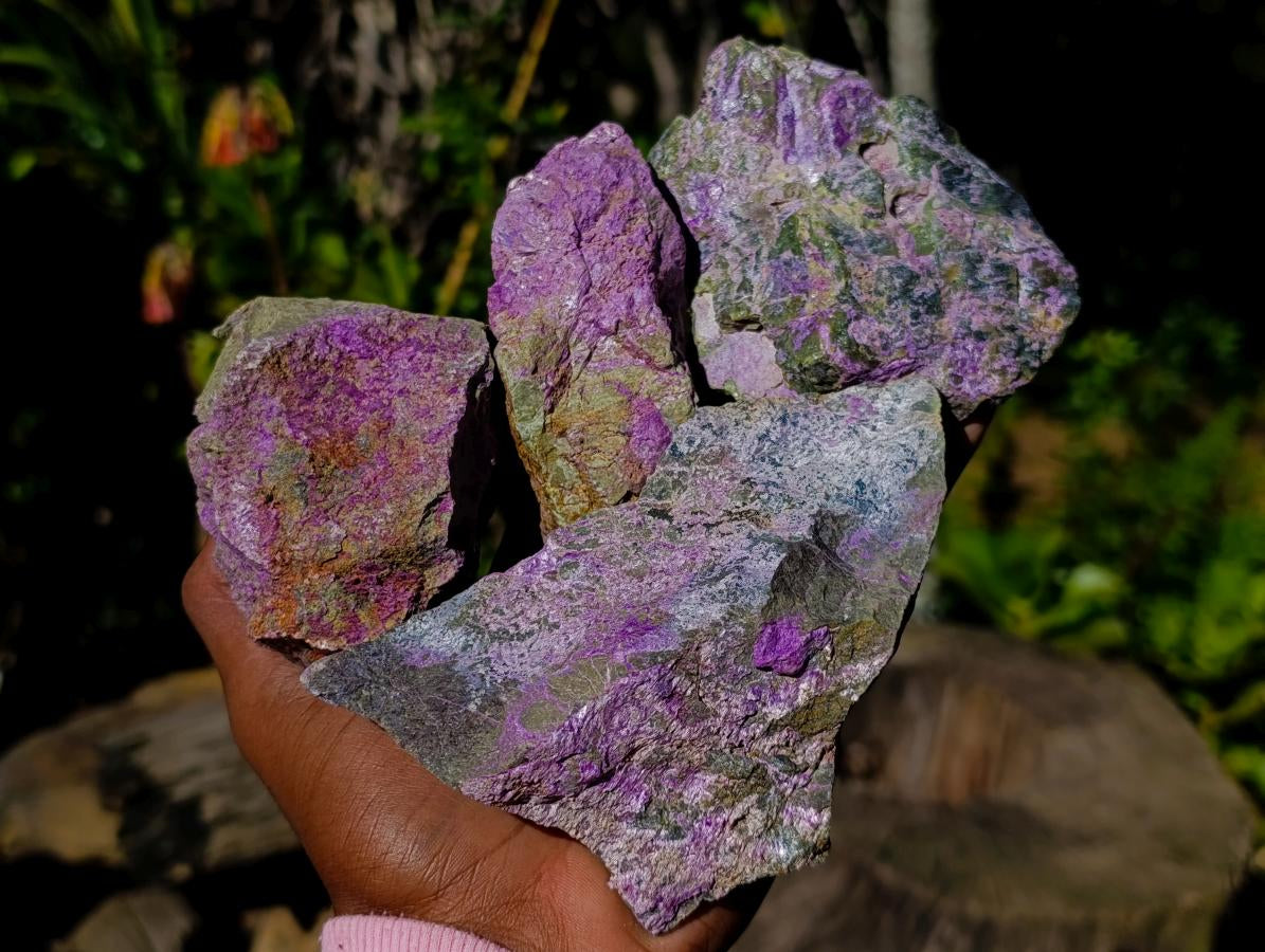 Natural Cobbed Stichtite Specimens x 12 From Barberton, South Africa - Toprock Gemstones and Minerals 