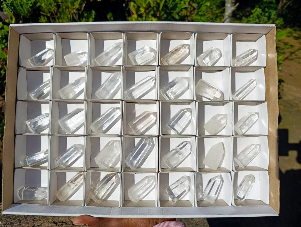 Polished Small Clear Quartz Display Crystals x 35 From Madagascar - Toprock Gemstones and Minerals 