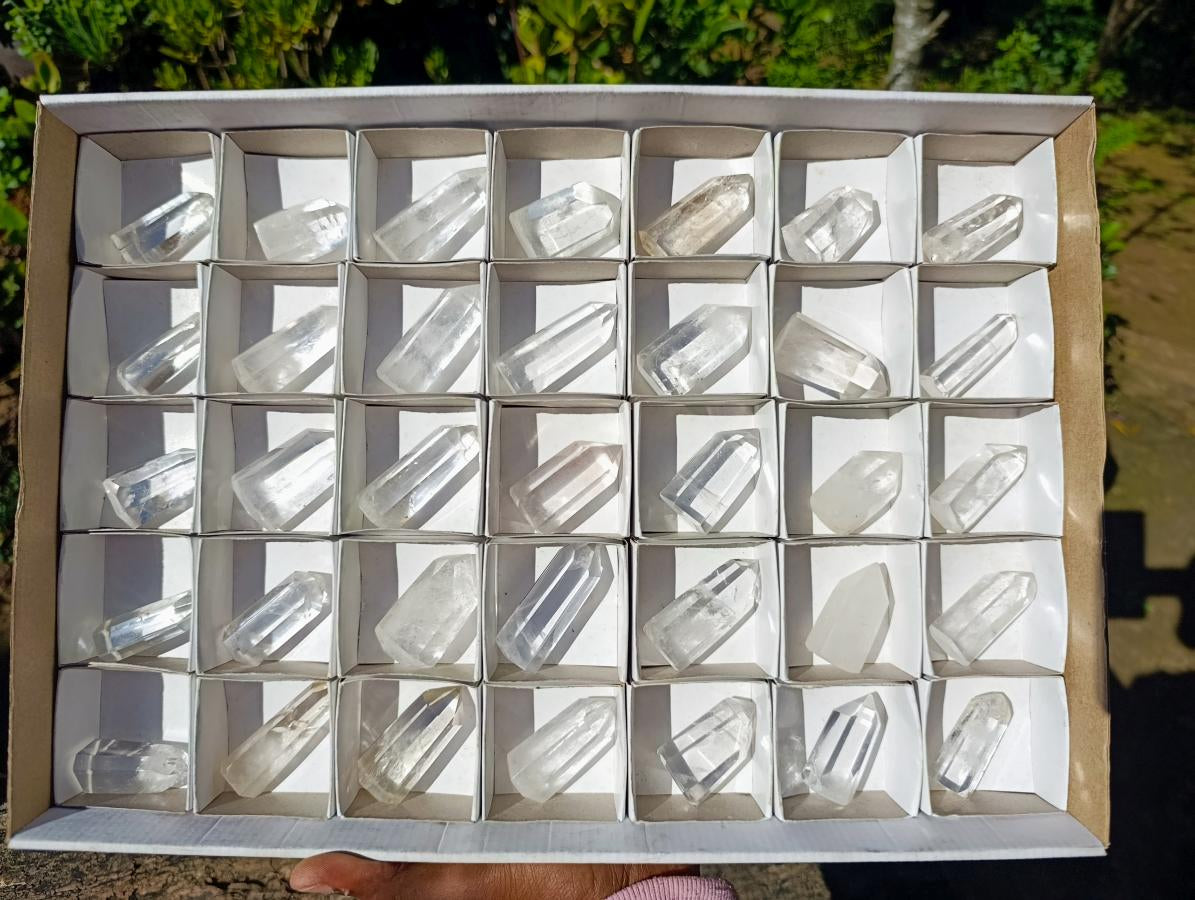 Polished Small Clear Quartz Display Crystals x 35 From Madagascar - Toprock Gemstones and Minerals 