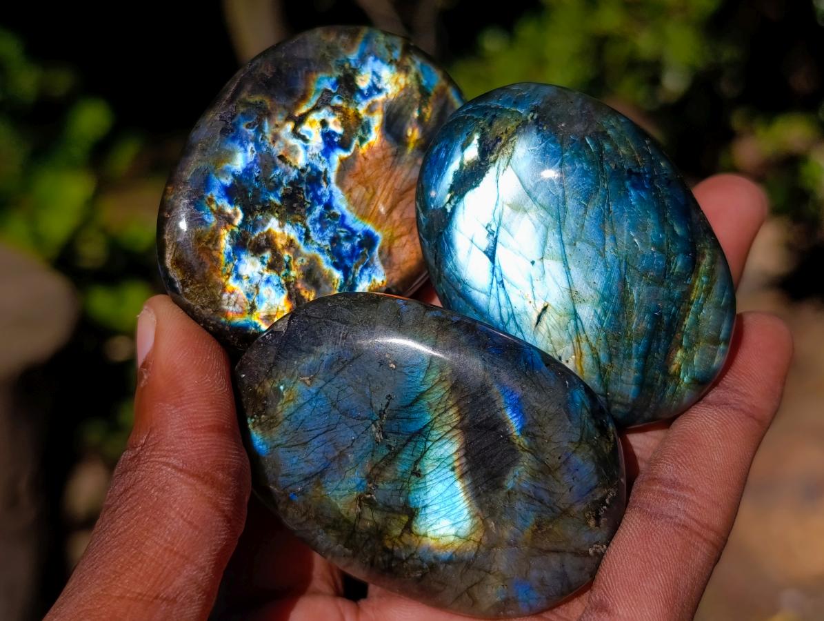 Polished Labradorite Palm Stones x 24 From Madagascar - Toprock Gemstones and Minerals 