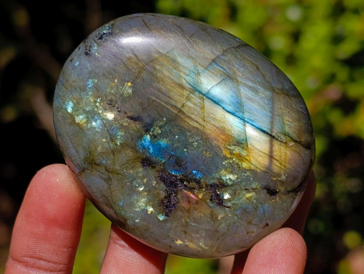 Polished Labradorite Palm Stones x 24 From Madagascar - Toprock Gemstones and Minerals 