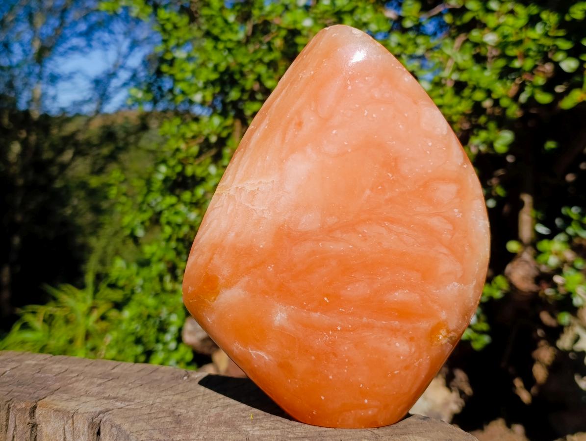 Polished Large Orange Twist Calcite Standing Display Piece x 1 From Maevantanana, Madagascar - Toprock Gemstones and Minerals 