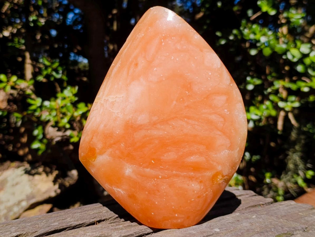 Polished Large Orange Twist Calcite Standing Display Piece x 1 From Maevantanana, Madagascar - Toprock Gemstones and Minerals 