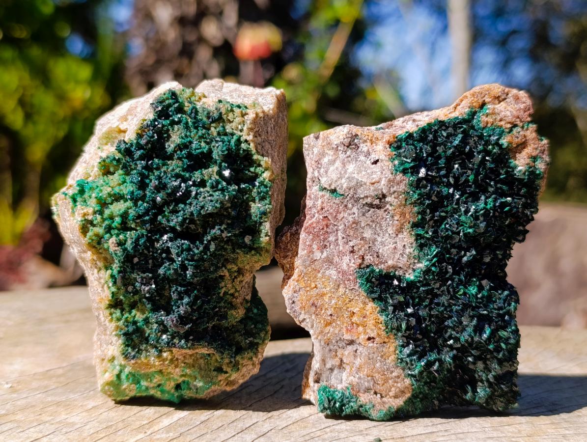 Natural Libethenite Crystals on Dolomite Matrix Specimens x 6 From Shituru, Congo - Toprock Gemstones and Minerals 