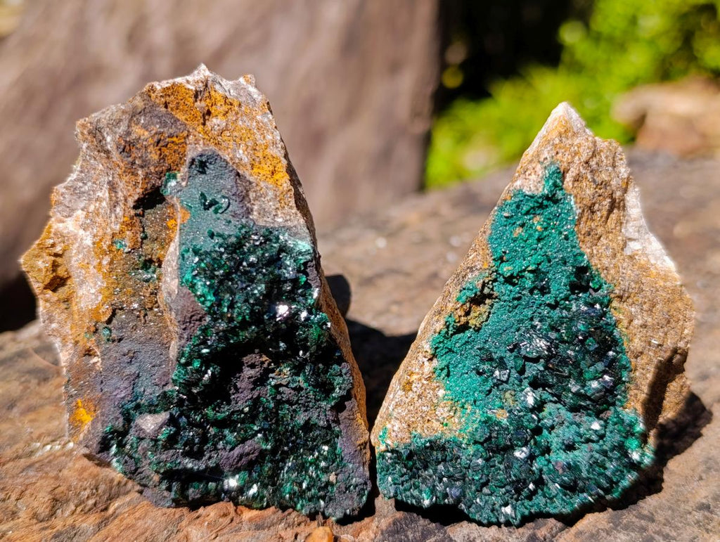 Natural Libethenite Crystals on Dolomite Matrix Specimens x 6 From Shituru, Congo - Toprock Gemstones and Minerals 