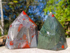 Polished Bloodstone Display Crystal Points x 2 From Swaziland - Toprock Gemstones and Minerals 