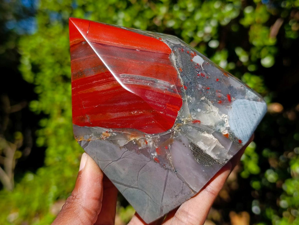 Polished Bloodstone Display Crystal Points x 2 From Swaziland - Toprock Gemstones and Minerals 