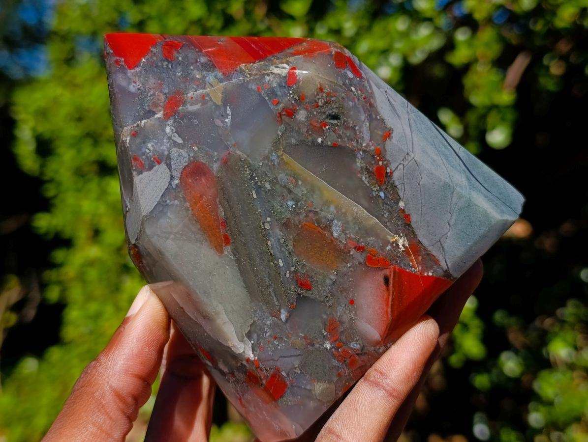 Polished Bloodstone Display Crystal Points x 2 From Swaziland - Toprock Gemstones and Minerals 