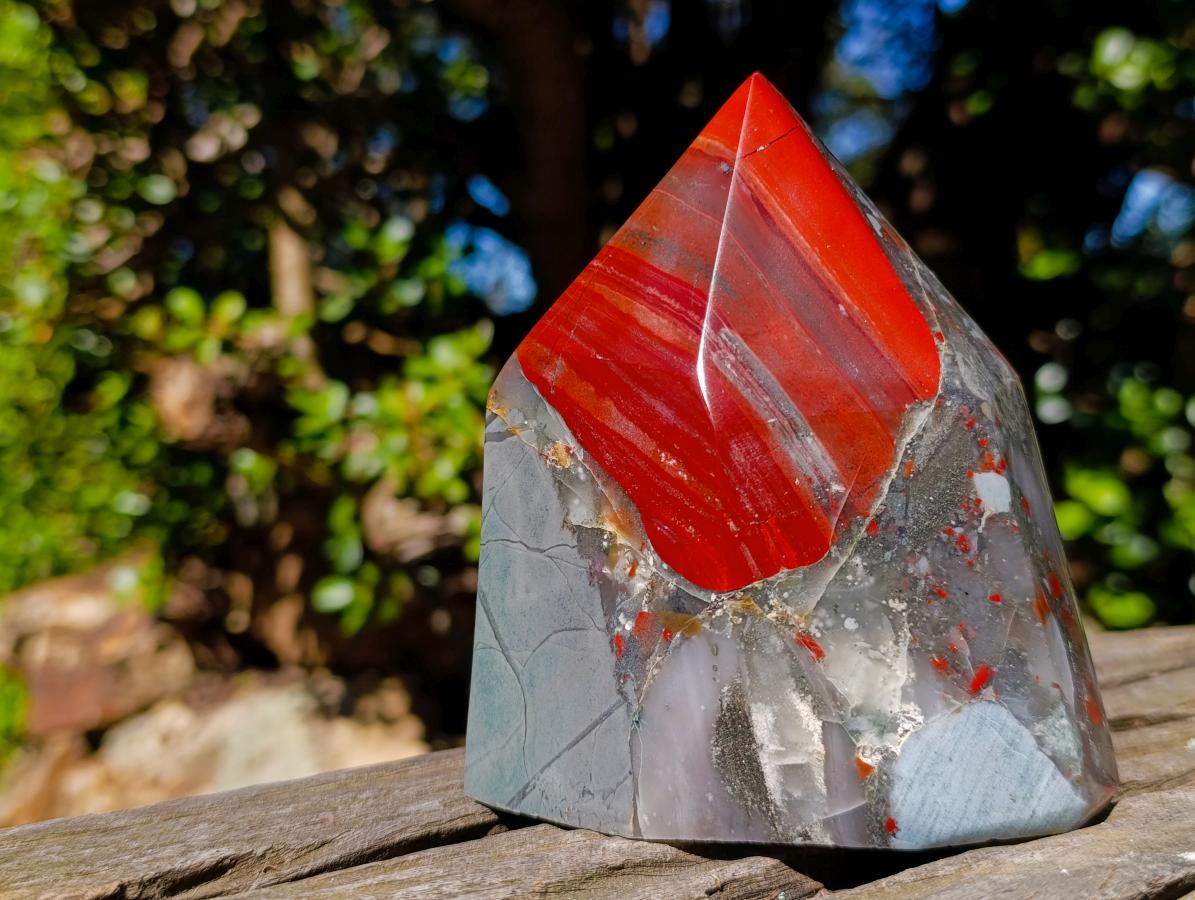 Polished Bloodstone Display Crystal Points x 2 From Swaziland - Toprock Gemstones and Minerals 
