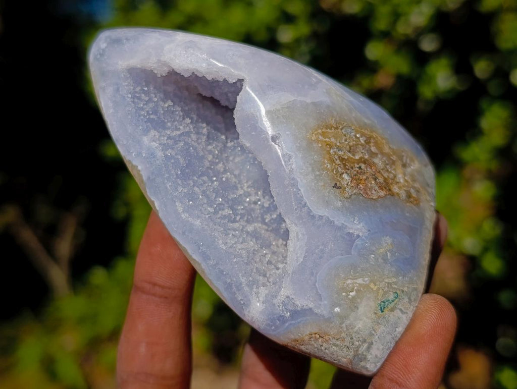 Polished Blue Lace Agate Standing Display Pieces x 4 From Nsanje, Malawi - Toprock Gemstones and Minerals 