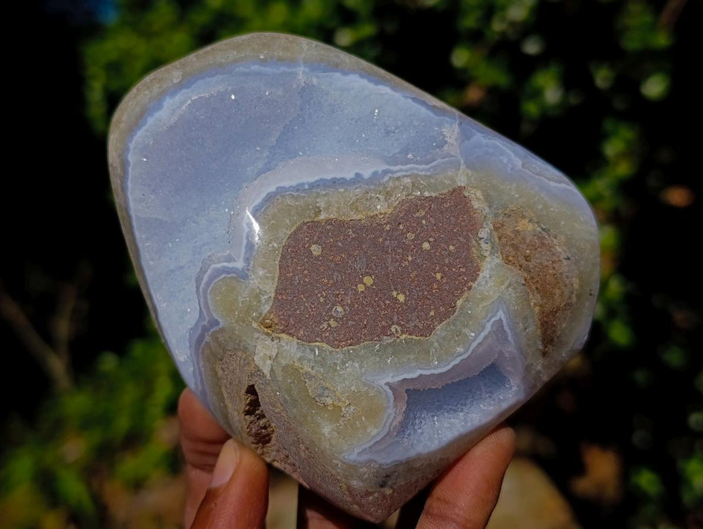 Polished Blue Lace Agate Standing Display Pieces x 4 From Nsanje, Malawi - Toprock Gemstones and Minerals 