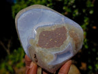 Polished Blue Lace Agate Standing Display Pieces x 4 From Nsanje, Malawi - Toprock Gemstones and Minerals 