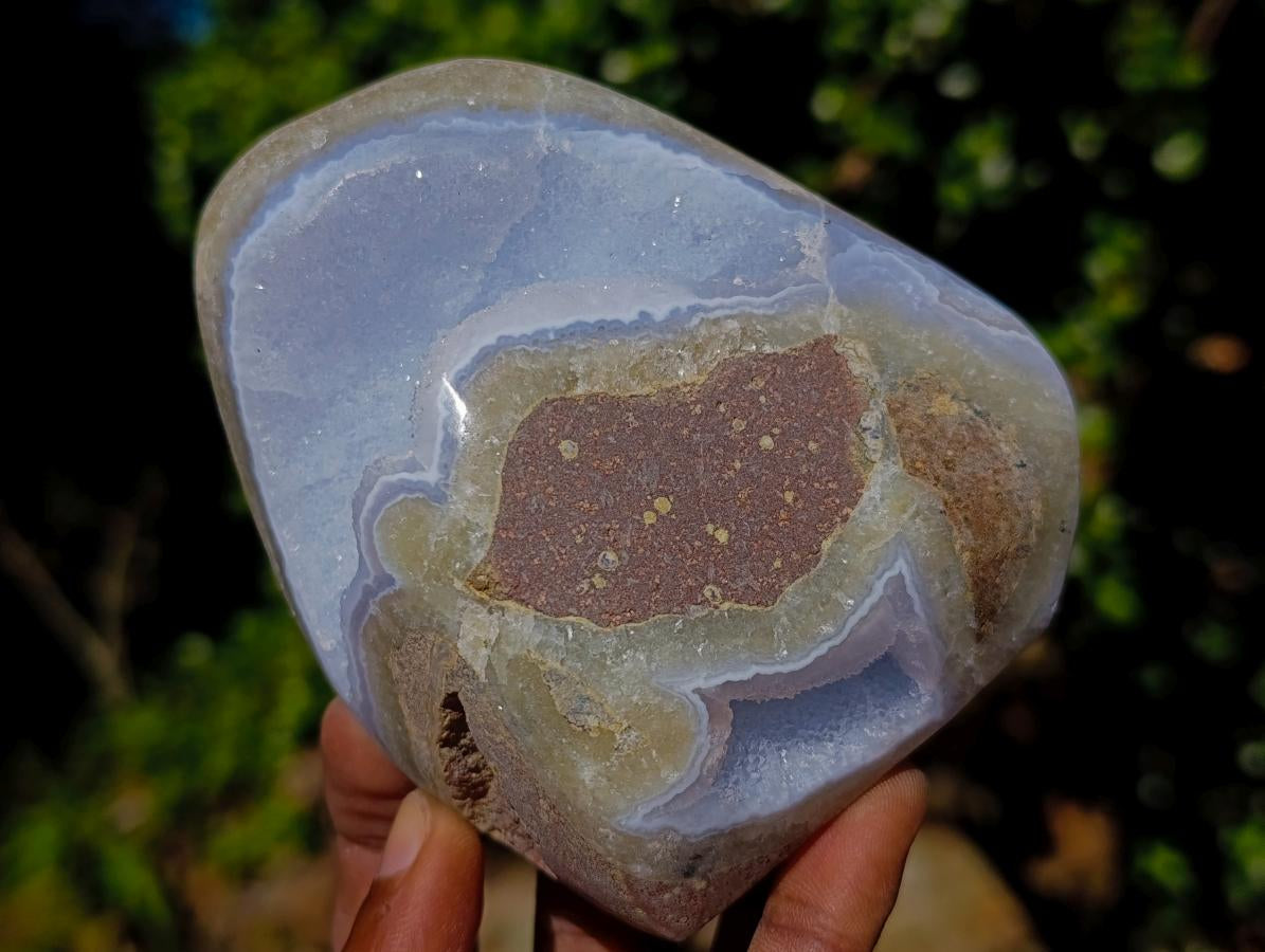 Polished Blue Lace Agate Standing Display Pieces x 4 From Nsanje, Malawi - Toprock Gemstones and Minerals 