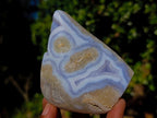 Polished Blue Lace Agate Standing Display Pieces x 4 From Nsanje, Malawi - Toprock Gemstones and Minerals 