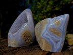 Polished Blue Lace Agate Standing Display Pieces x 4 From Nsanje, Malawi - Toprock Gemstones and Minerals 