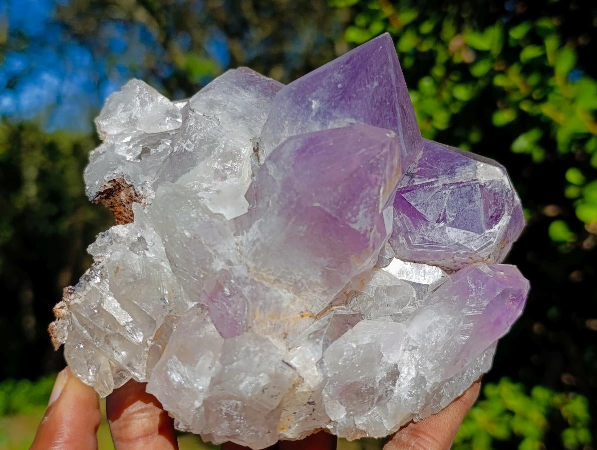 Natural Jacaranda Amethyst Clusters x 2 From Mumbwa, Zambia - Toprock Gemstones and Minerals 