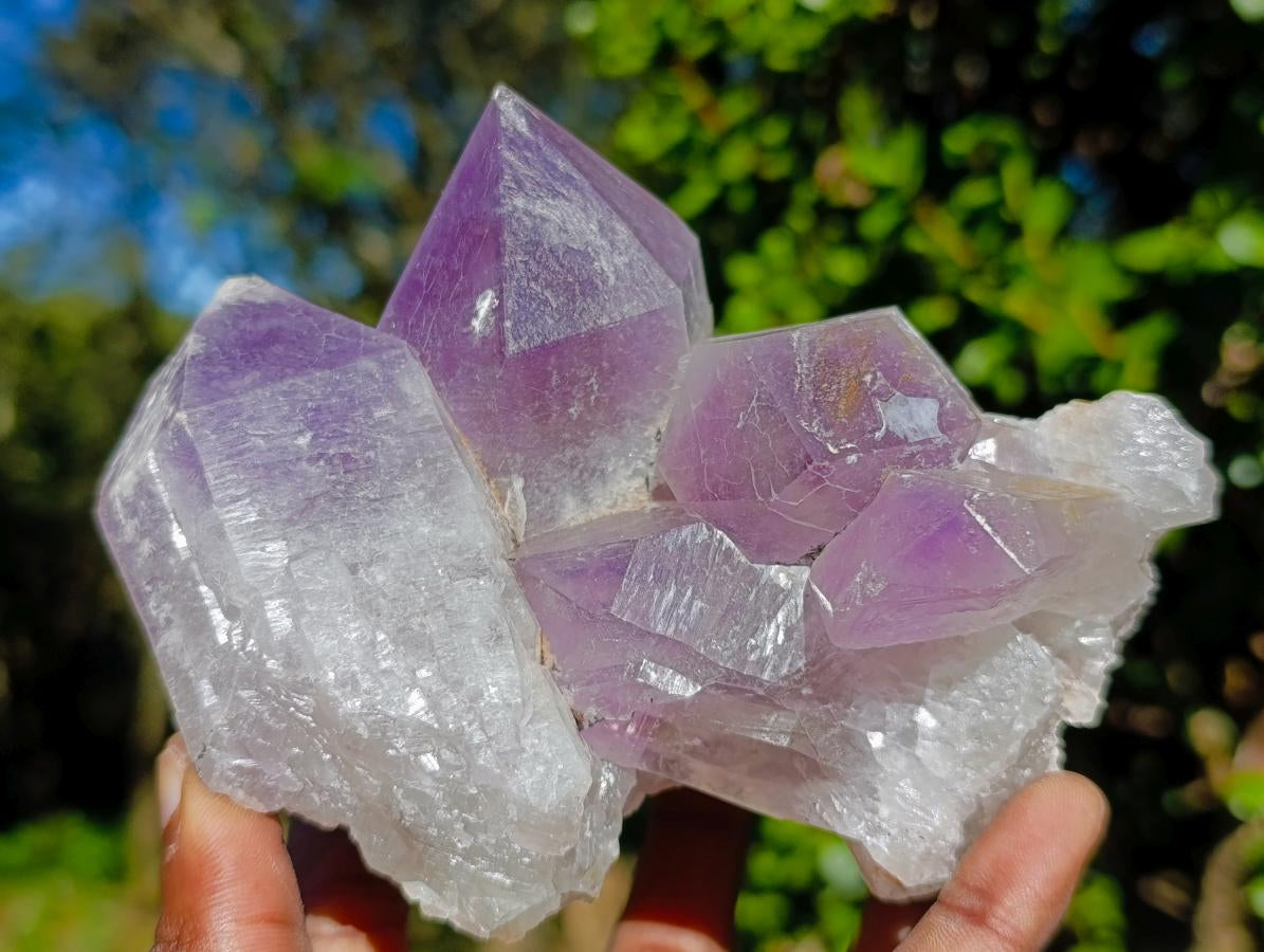 Natural Jacaranda Amethyst Clusters x 2 From Mumbwa, Zambia - Toprock Gemstones and Minerals 