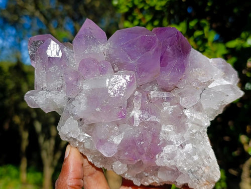 Natural Jacaranda Amethyst Clusters x 2 From Mumbwa, Zambia - Toprock Gemstones and Minerals 