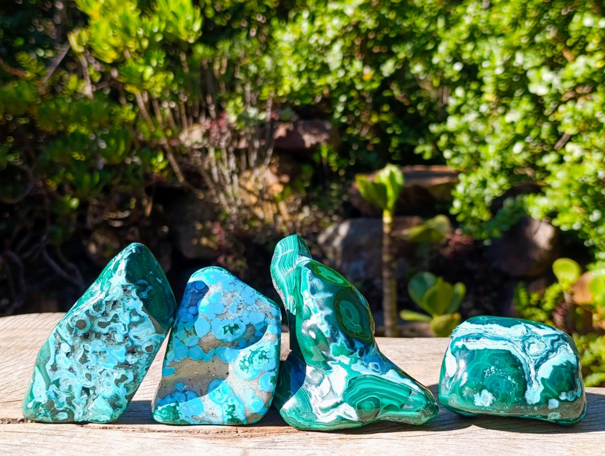 Polished Malacolla Free Forms x 4 From Kulukuluku, Congo - Toprock Gemstones and Minerals 