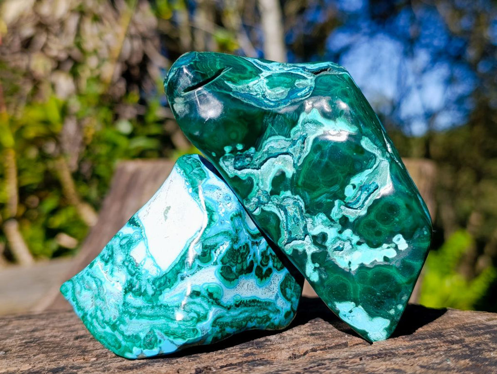 Polished Malacolla Free Forms x 4 From Kulukuluku, Congo - Toprock Gemstones and Minerals 