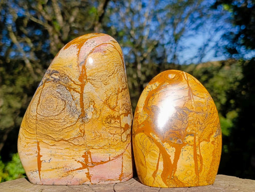 Polished Picture Stone Jasper Standing Display Pieces x 2 From Ais-Ais, Namibia - Toprock Gemstones and Minerals 