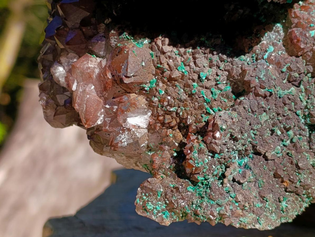 Natural XL Smokey Quartz coated with Malachite Specimen x 1 From Kambove, Congo - Toprock Gemstones and Minerals 