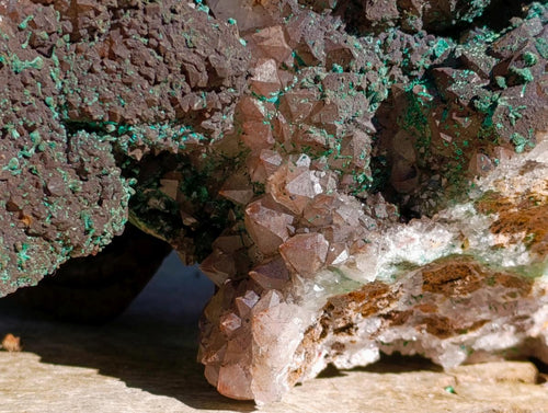 Natural XL Smokey Quartz coated with Malachite Specimen x 1 From Kambove, Congo - Toprock Gemstones and Minerals 