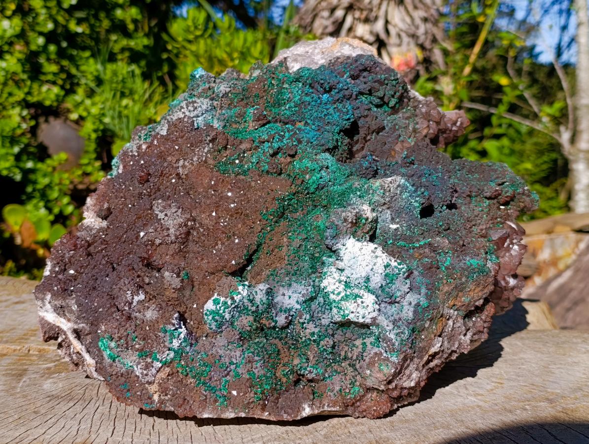 Natural XL Smokey Quartz coated with Malachite Specimen x 1 From Kambove, Congo - Toprock Gemstones and Minerals 
