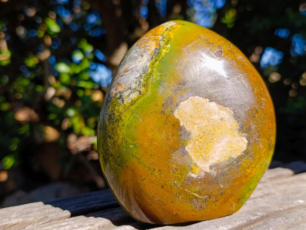 Polished Green Opal Standing Display Pieces x 2 From Betroka, Madagascar - Toprock Gemstones and Minerals 