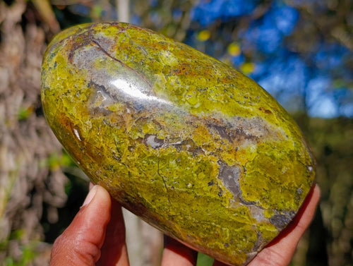Polished Green Opal Standing Display Pieces x 2 From Betroka, Madagascar - Toprock Gemstones and Minerals 
